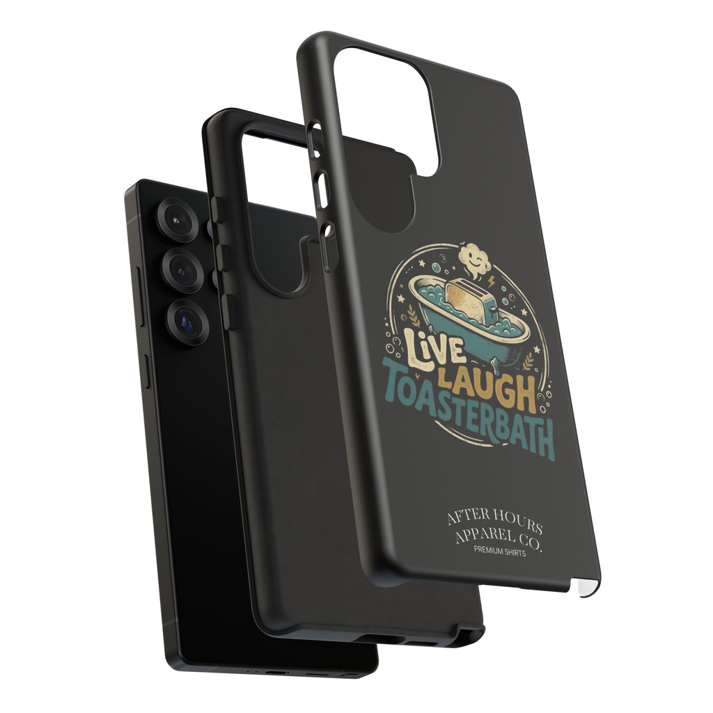 Live Laugh Toasterbath Phone Case — Cute Retro Butter in Bathtub Design