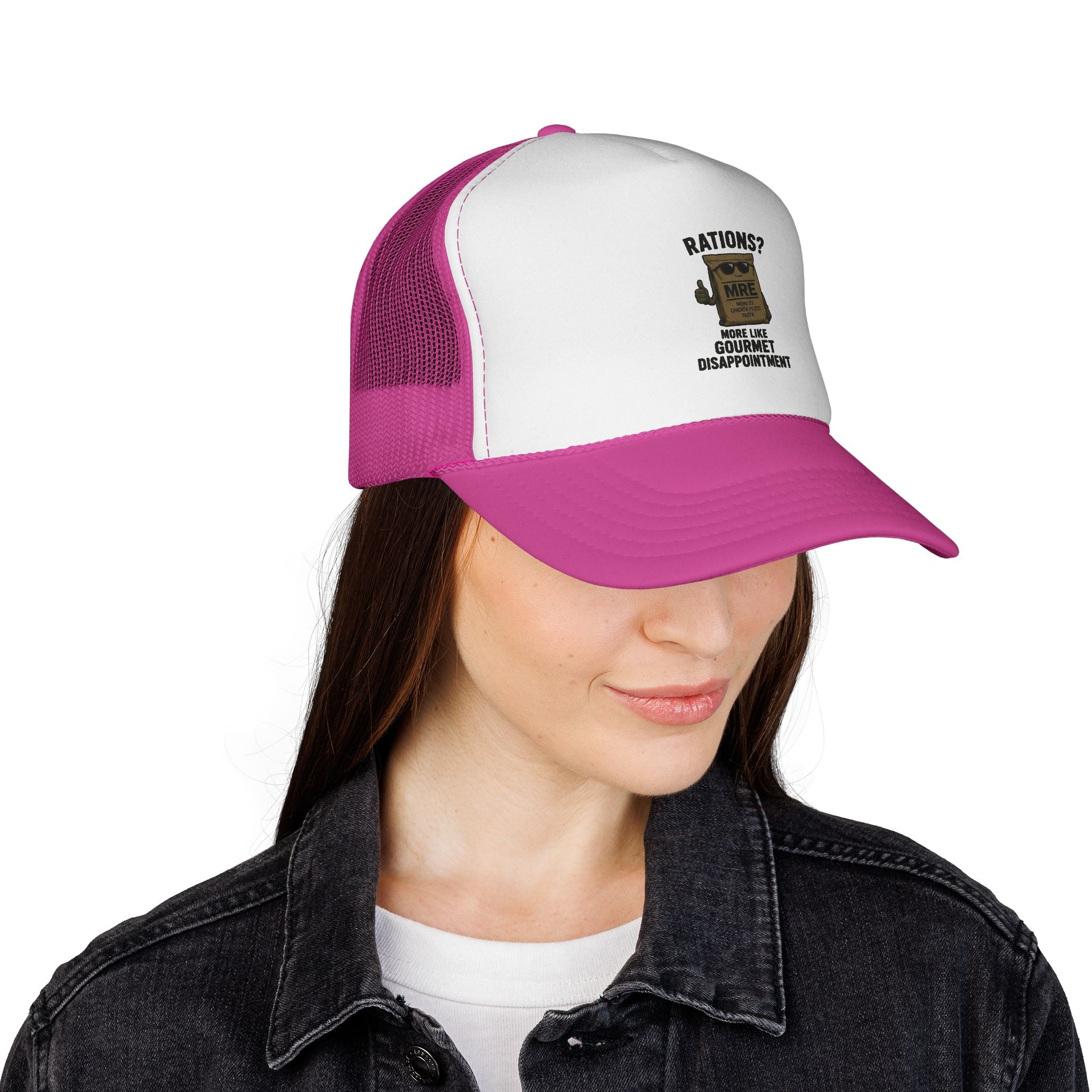 Trucker Hat — “Rations? More Like Gourmet Disappointment” Funny MRE Military Humor Cap