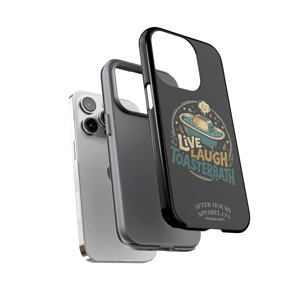 Live Laugh Toasterbath Phone Case — Cute Retro Butter in Bathtub Design