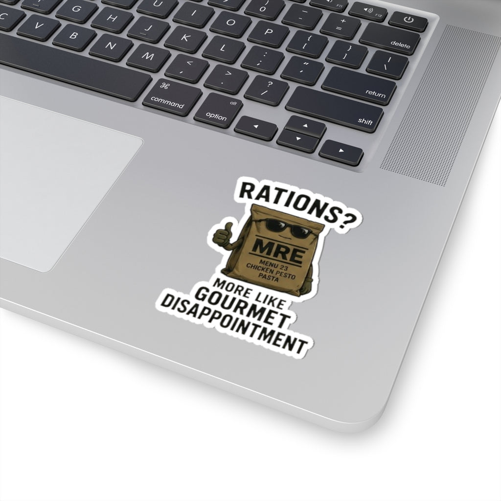 MRE 'Gourmet Disappointment' Kiss-Cut Sticker — Funny Military Rations Humor
