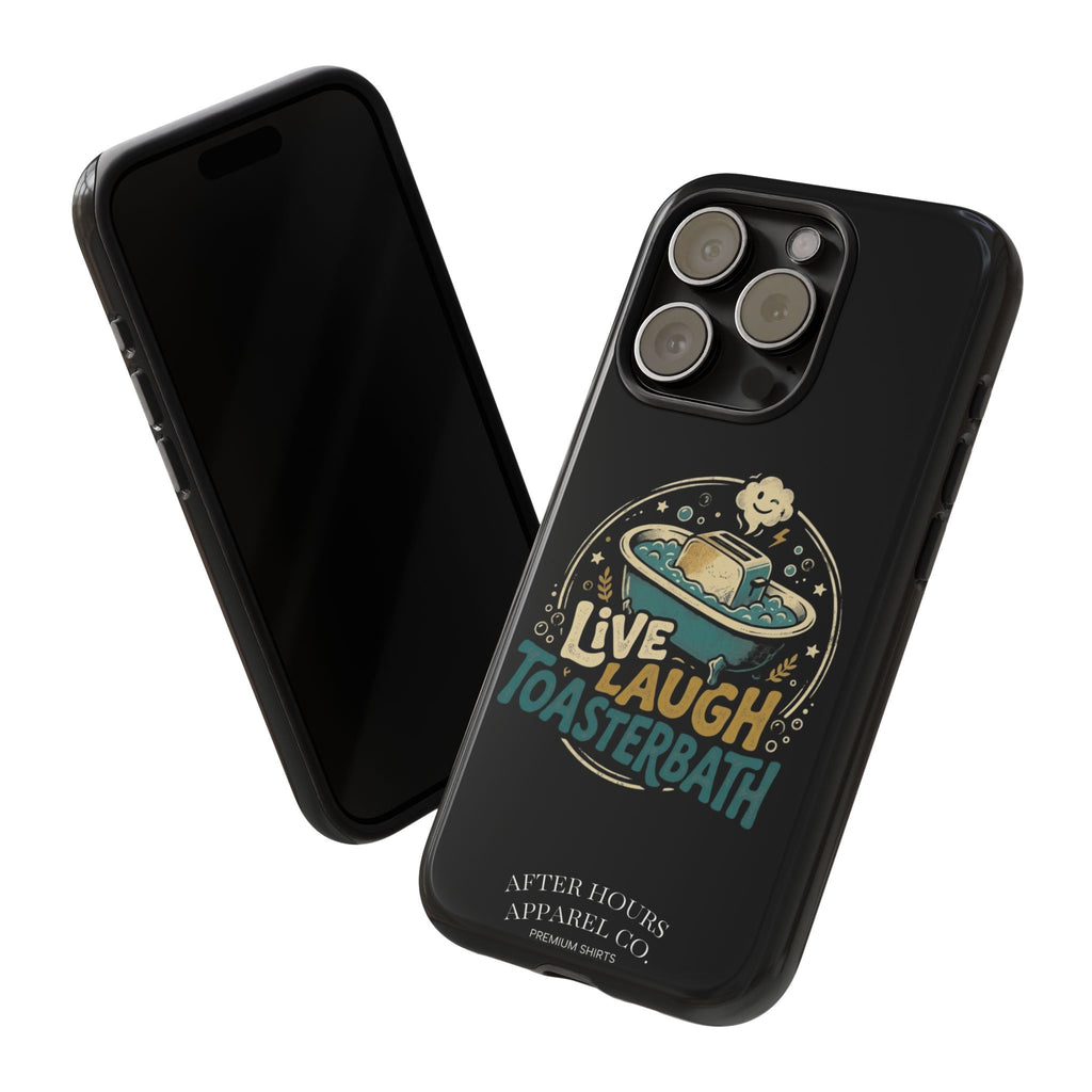 Live Laugh Toasterbath Phone Case — Cute Retro Butter in Bathtub Design
