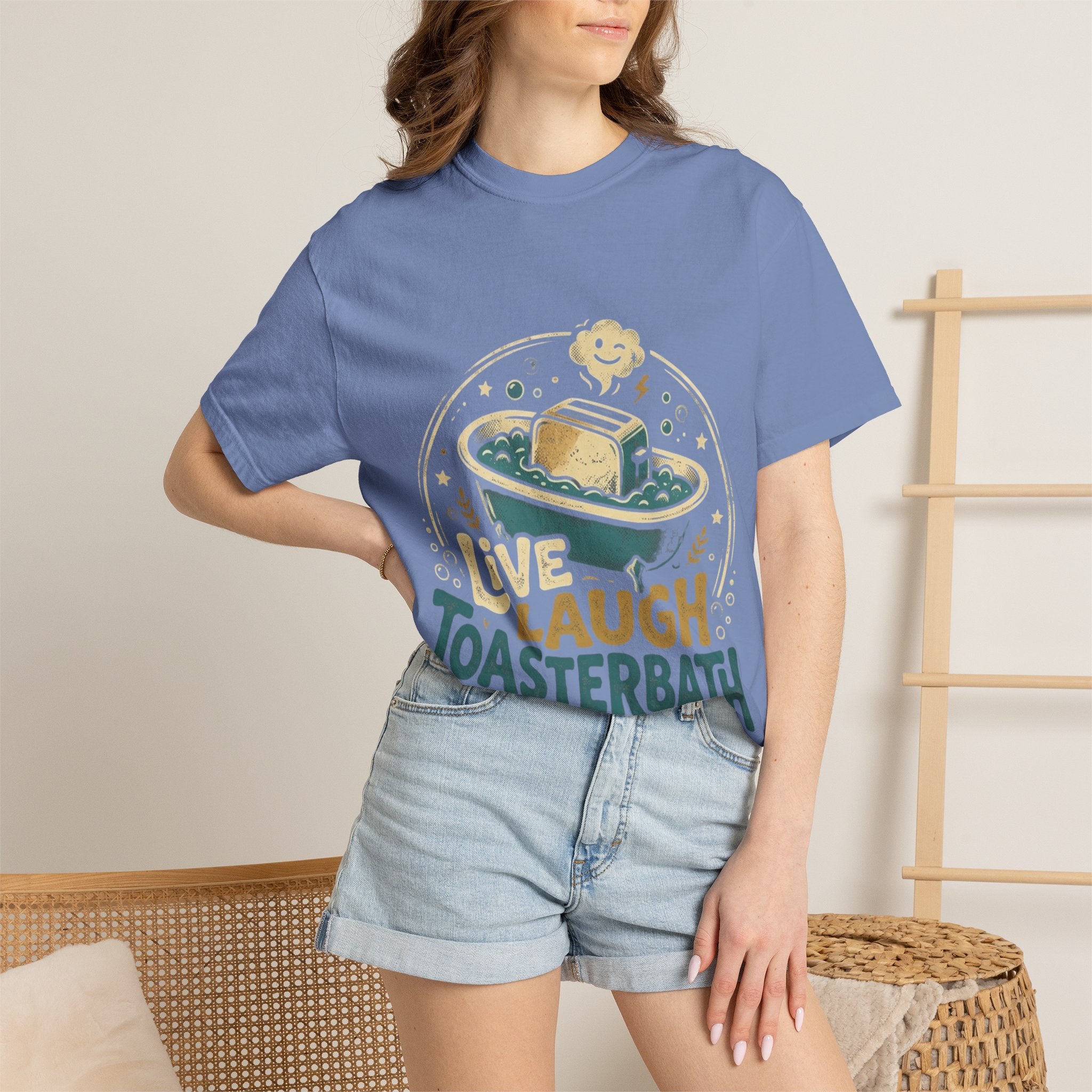 Live Laugh Toasterbath T-Shirt — Funny Retro Kitchen Graphic Tee