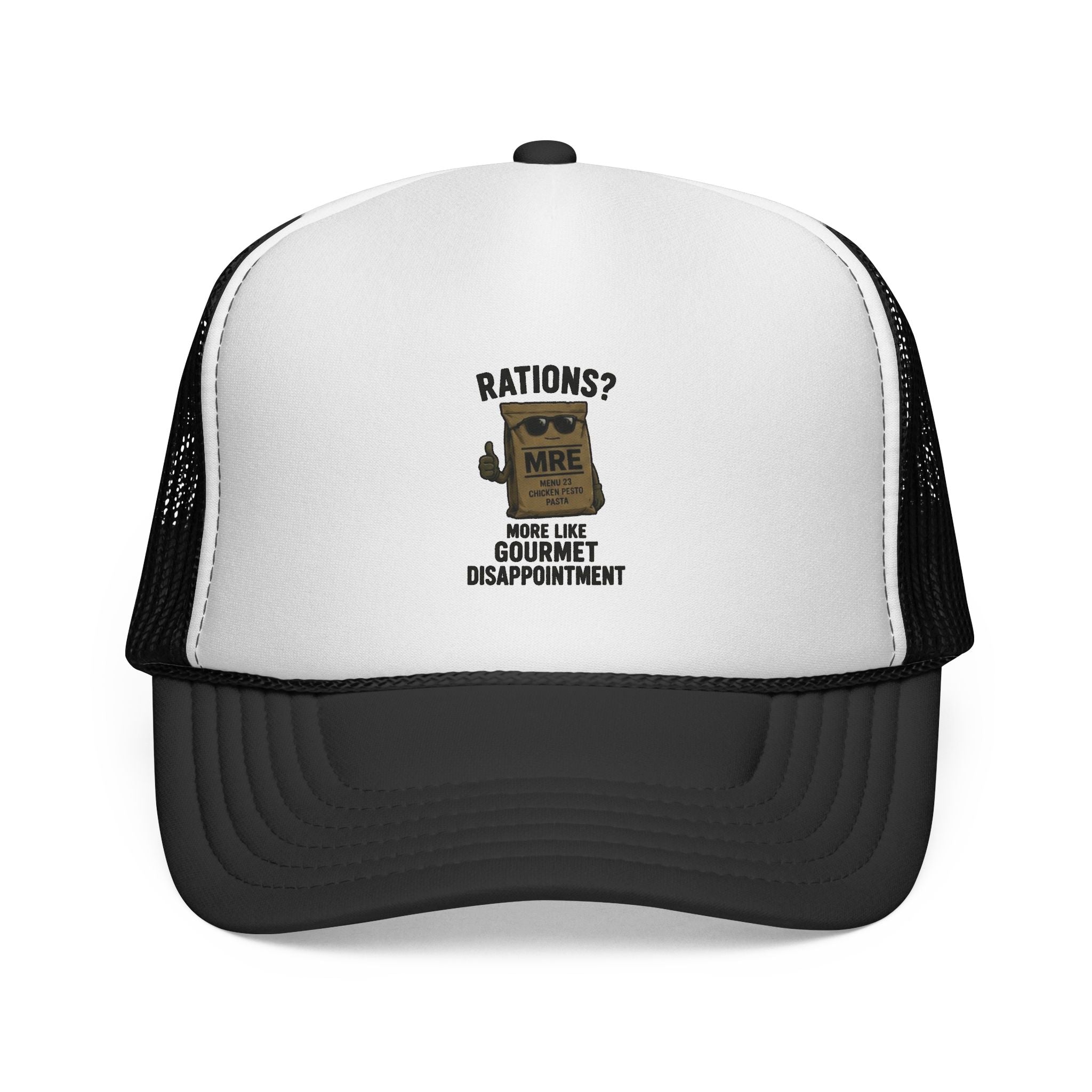 Trucker Hat — “Rations? More Like Gourmet Disappointment” Funny MRE Military Humor Cap