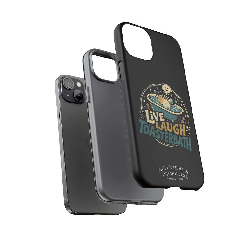Live Laugh Toasterbath Phone Case — Cute Retro Butter in Bathtub Design