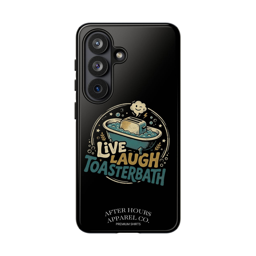 Live Laugh Toasterbath Phone Case — Cute Retro Butter in Bathtub Design