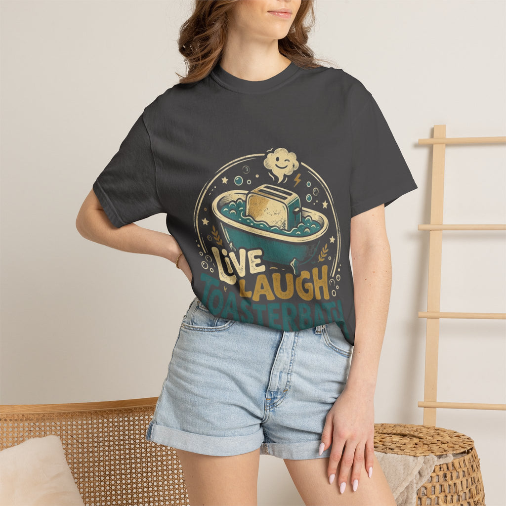 Live Laugh Toasterbath T-Shirt — Funny Retro Kitchen Graphic Tee