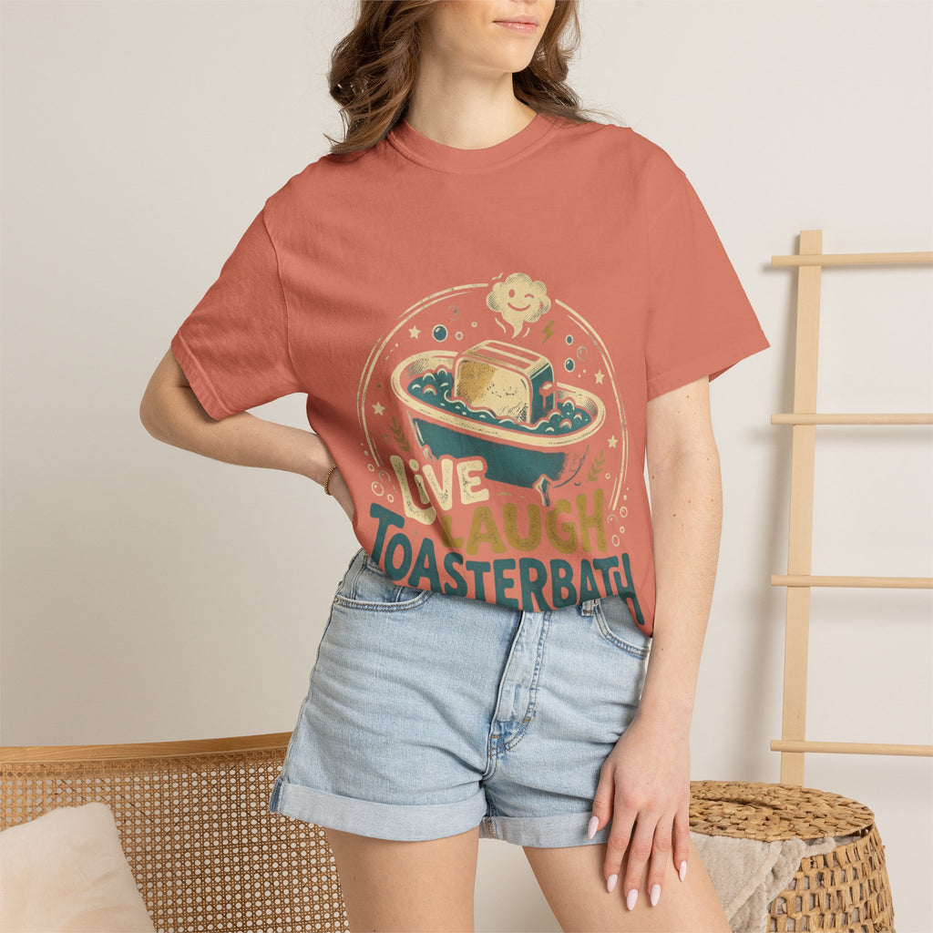 Live Laugh Toasterbath T-Shirt — Funny Retro Kitchen Graphic Tee