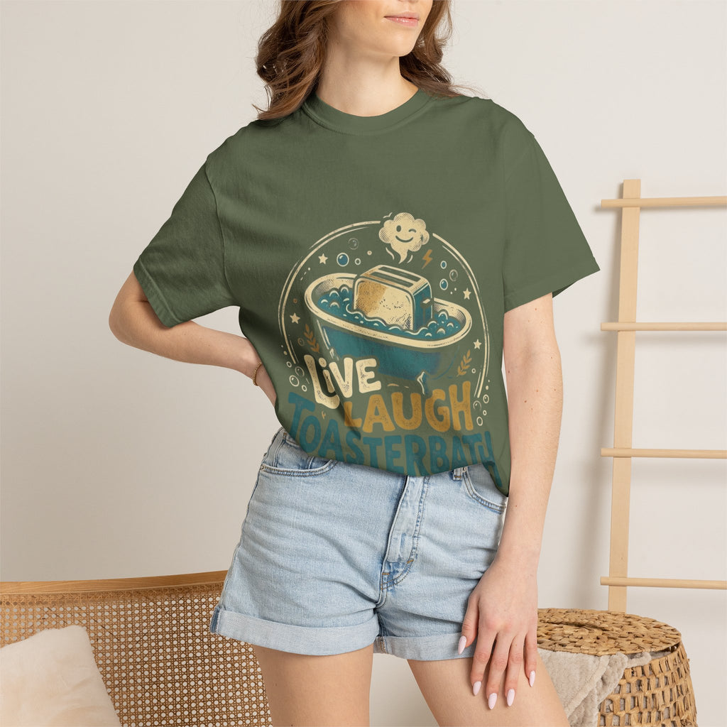 Live Laugh Toasterbath T-Shirt — Funny Retro Kitchen Graphic Tee