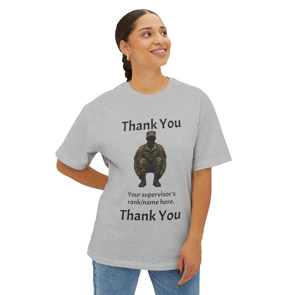 Military Tribute Tee — “Thank You” Personalized Supervisor Rank/Name