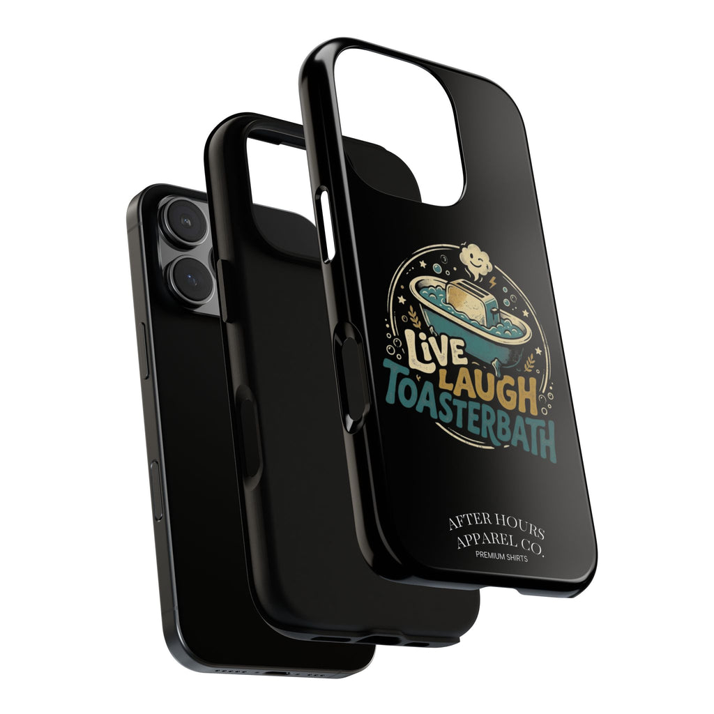 Live Laugh Toasterbath Phone Case — Cute Retro Butter in Bathtub Design