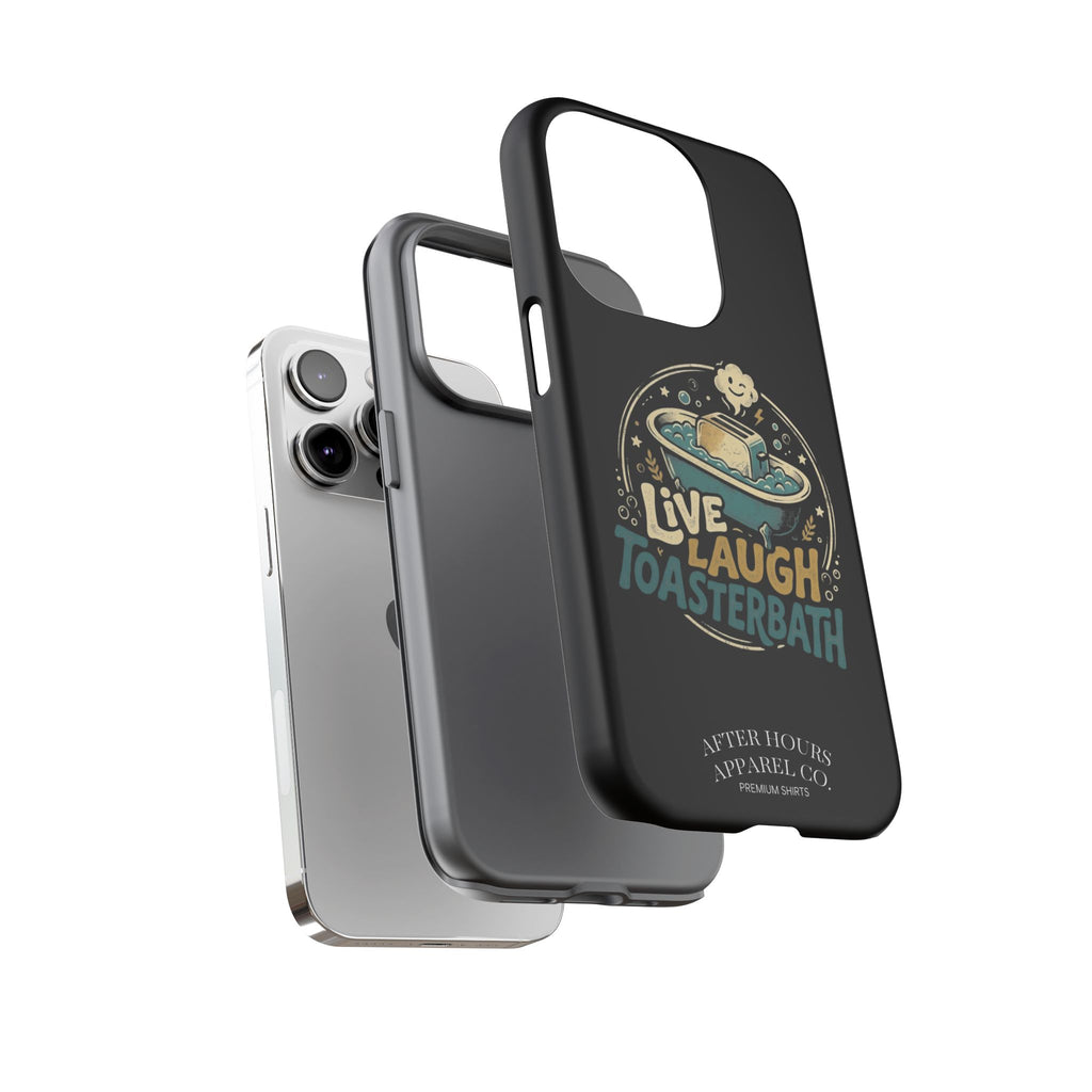Live Laugh Toasterbath Phone Case — Cute Retro Butter in Bathtub Design
