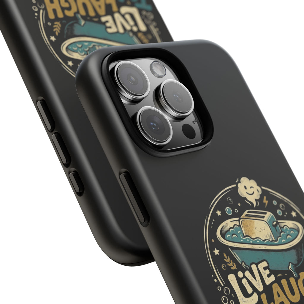 Live Laugh Toasterbath Phone Case — Cute Retro Butter in Bathtub Design
