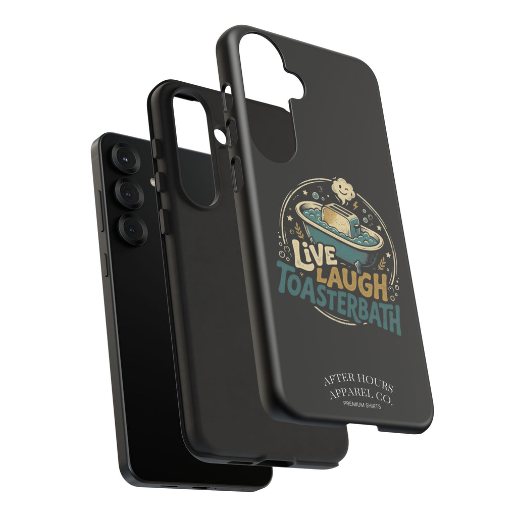 Live Laugh Toasterbath Phone Case — Cute Retro Butter in Bathtub Design