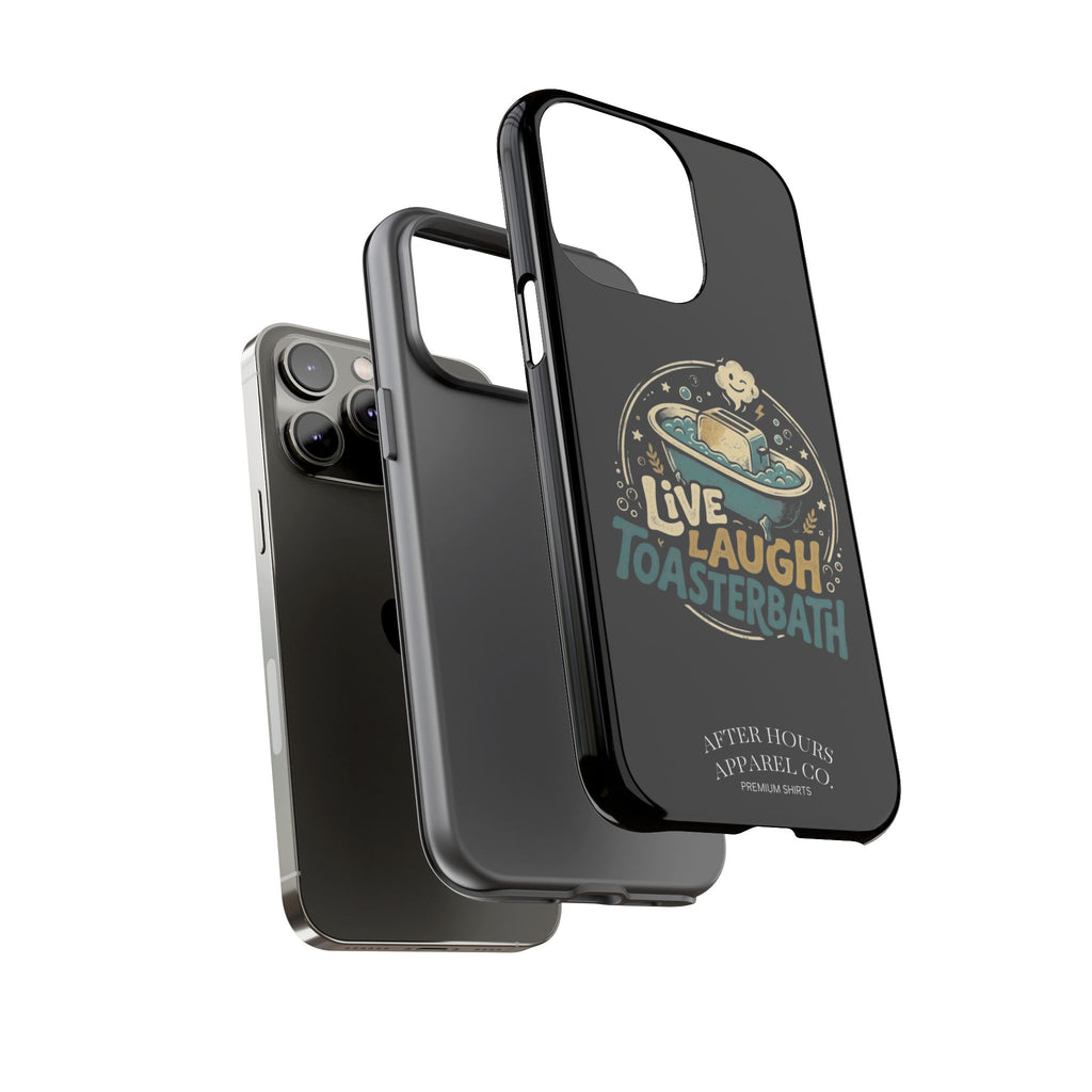 Live Laugh Toasterbath Phone Case — Cute Retro Butter in Bathtub Design