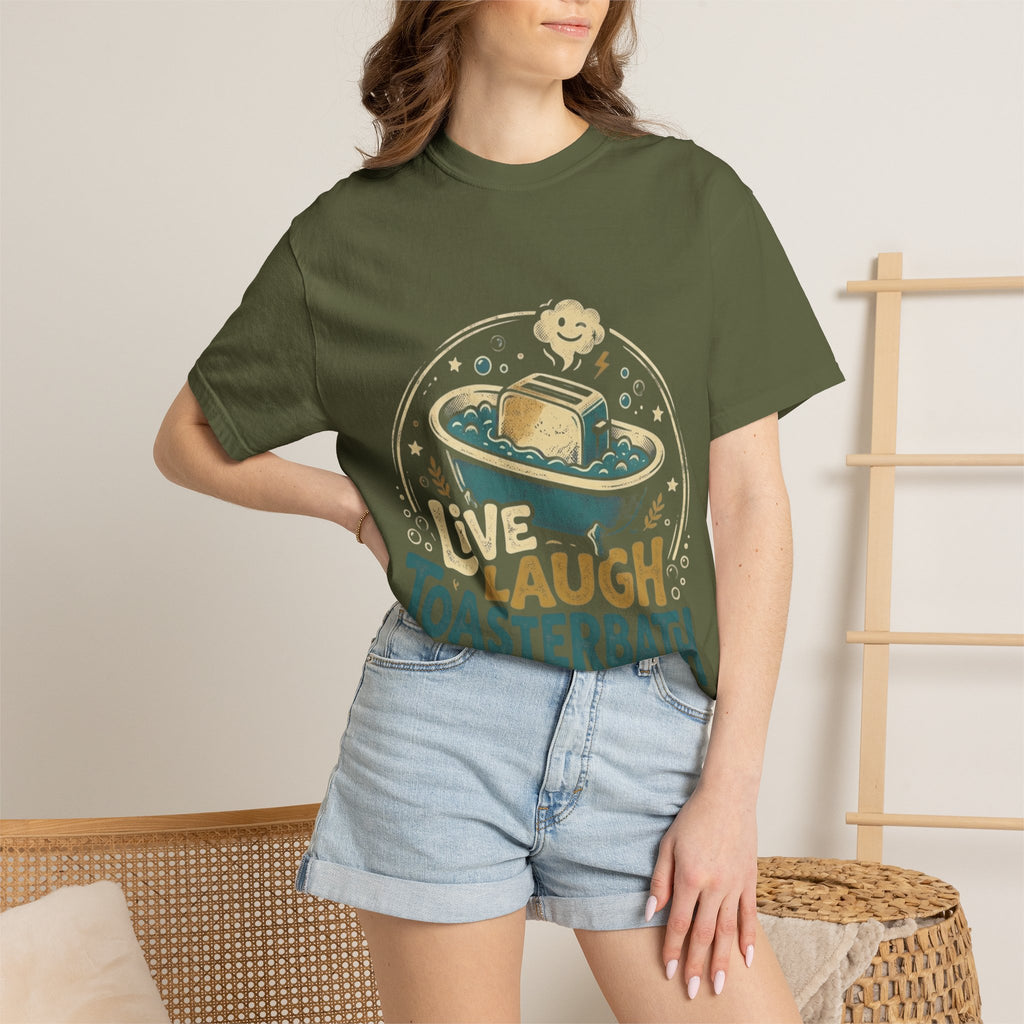 Live Laugh Toasterbath T-Shirt — Funny Retro Kitchen Graphic Tee