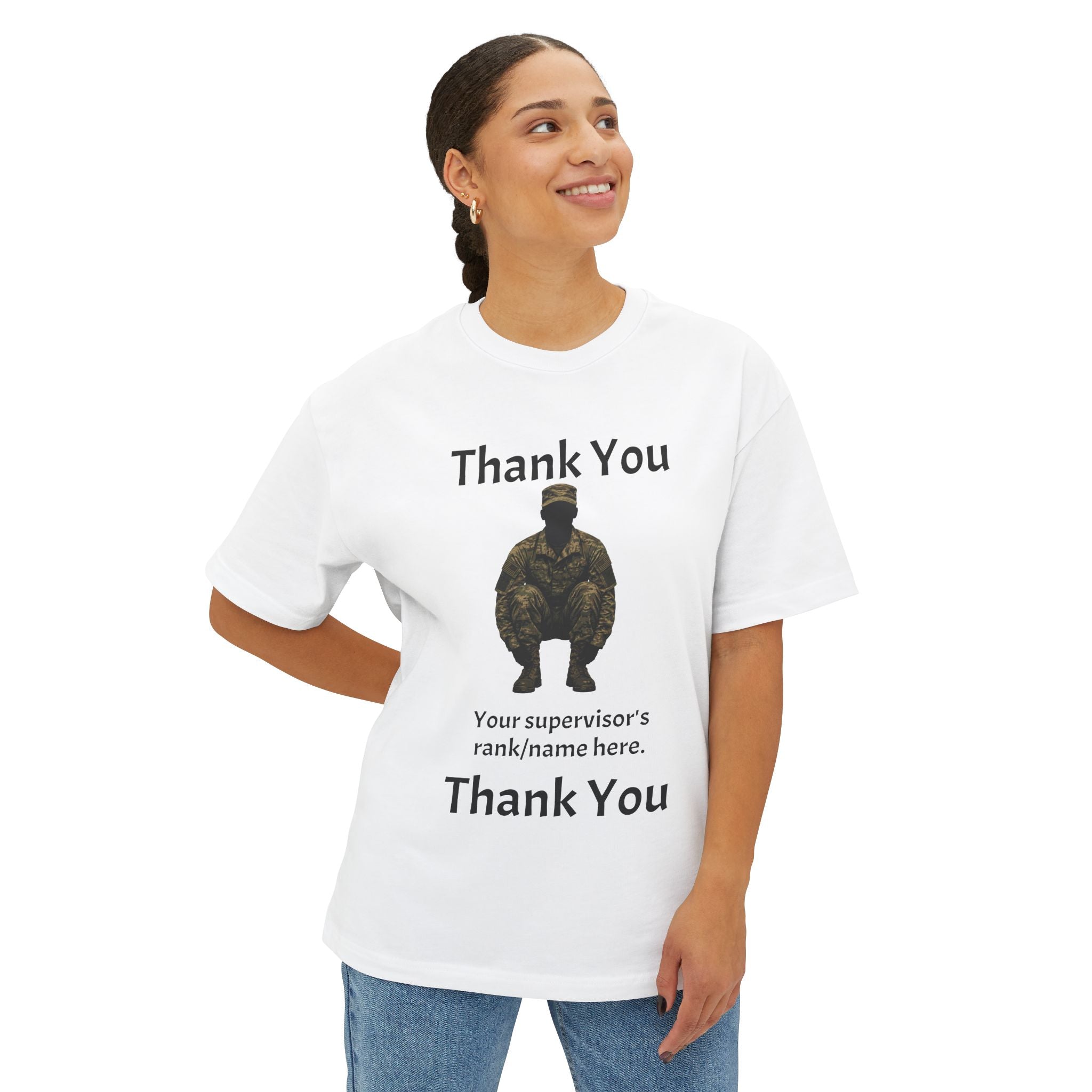 Military Tribute Tee — “Thank You” Personalized Supervisor Rank/Name
