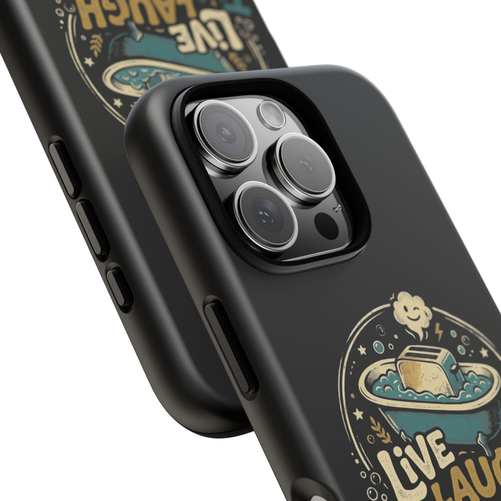 Live Laugh Toasterbath Phone Case — Cute Retro Butter in Bathtub Design