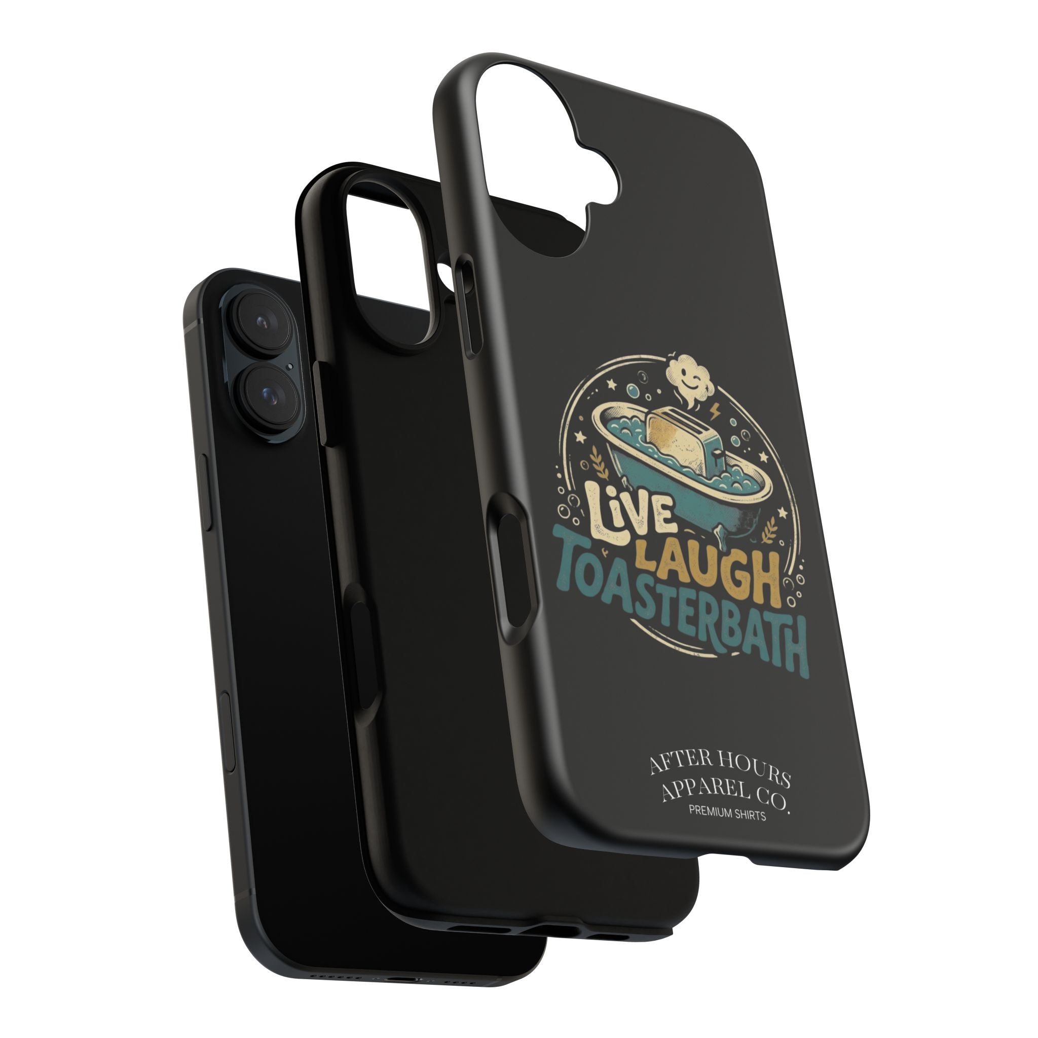 Live Laugh Toasterbath Phone Case — Cute Retro Butter in Bathtub Design
