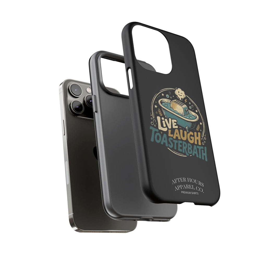 Live Laugh Toasterbath Phone Case — Cute Retro Butter in Bathtub Design