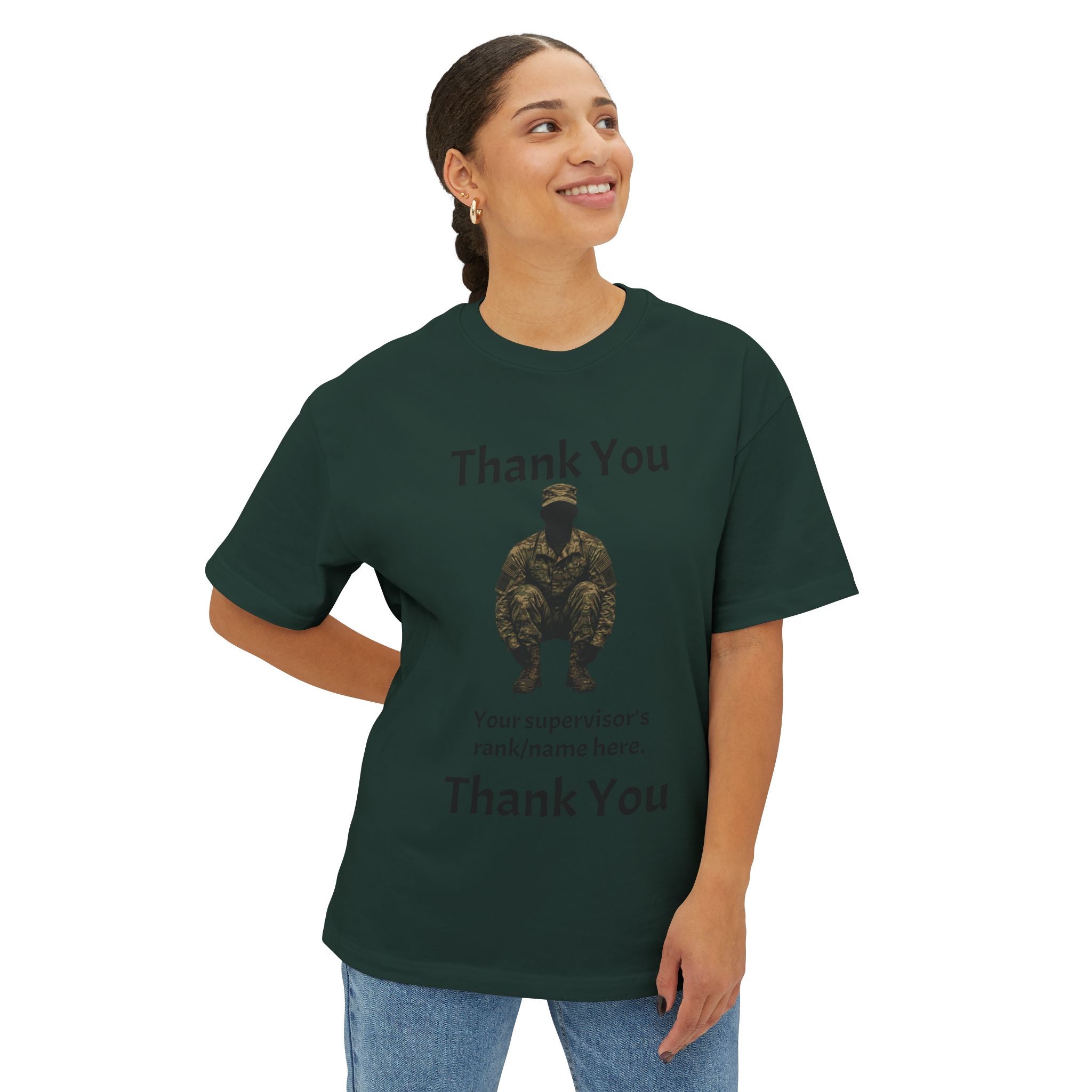 Military Tribute Tee — “Thank You” Personalized Supervisor Rank/Name