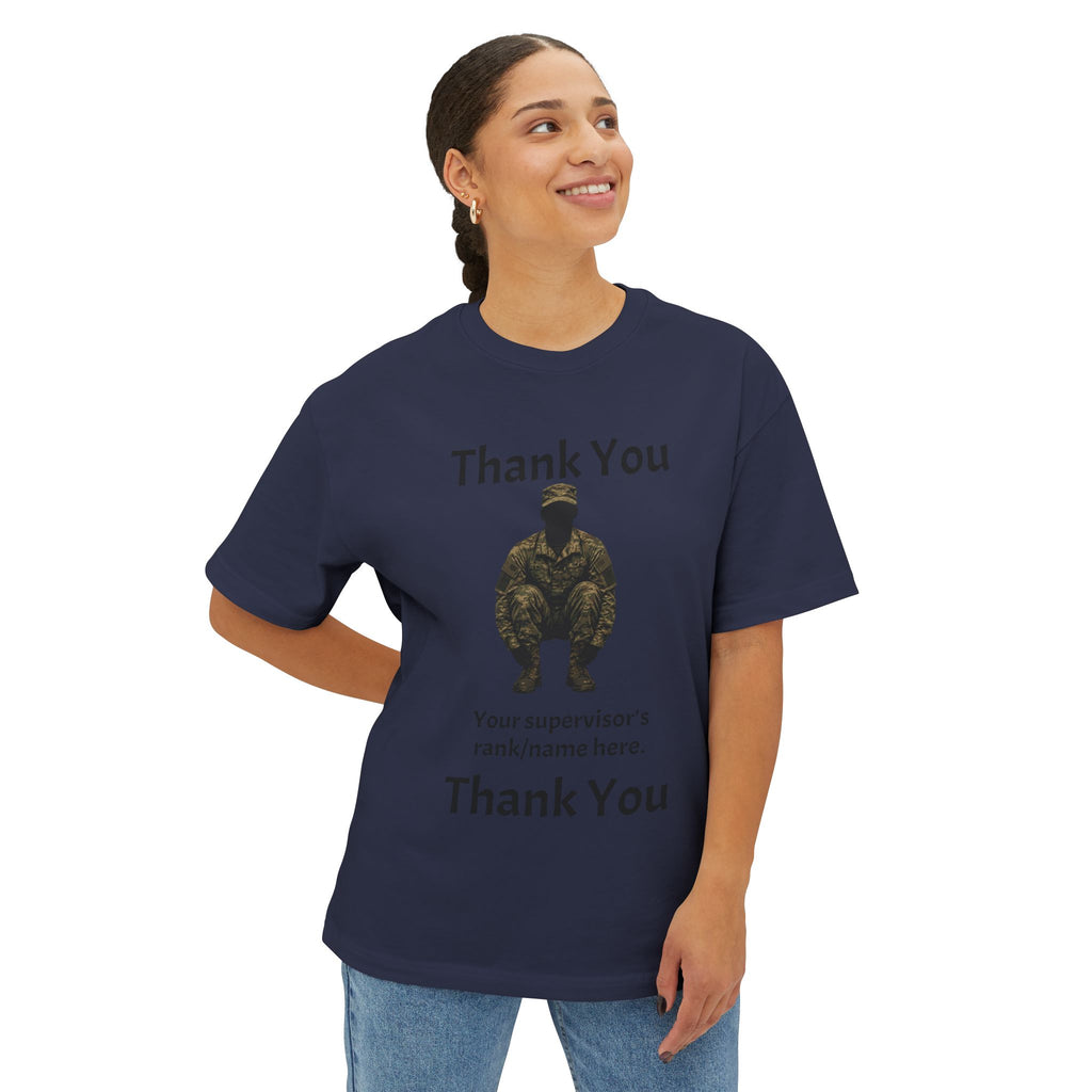 Military Tribute Tee — “Thank You” Personalized Supervisor Rank/Name