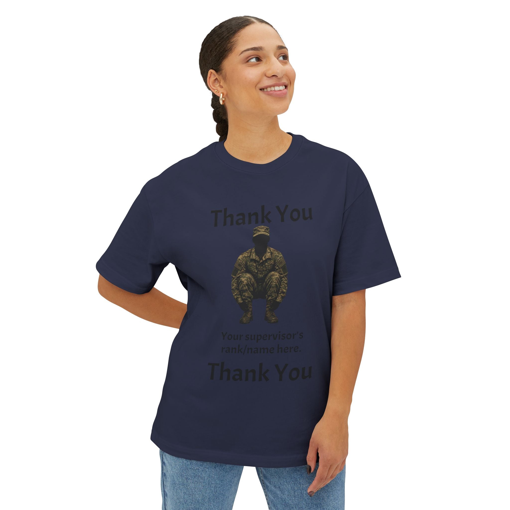 Military Tribute Tee — “Thank You” Personalized Supervisor Rank/Name