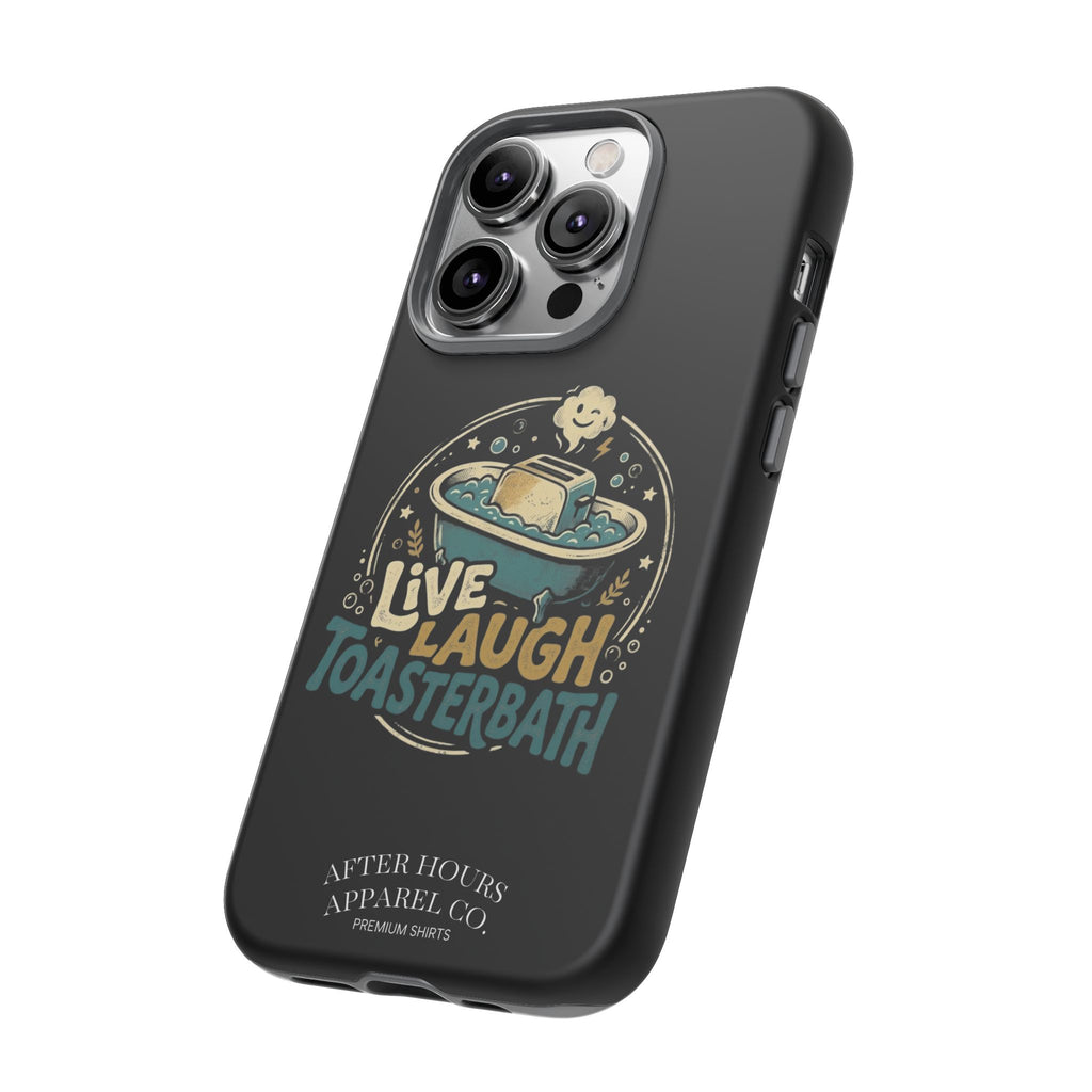 Live Laugh Toasterbath Phone Case — Cute Retro Butter in Bathtub Design