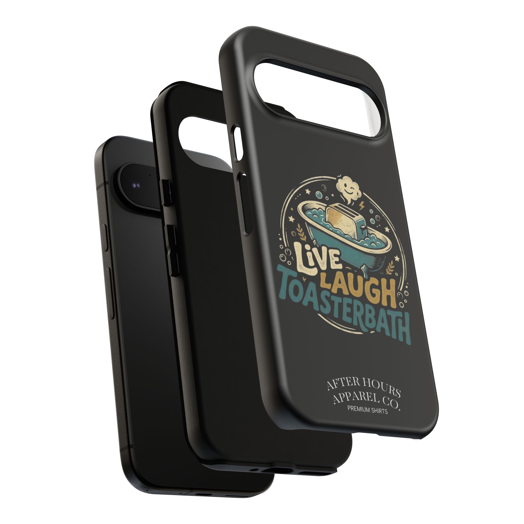 Live Laugh Toasterbath Phone Case — Cute Retro Butter in Bathtub Design