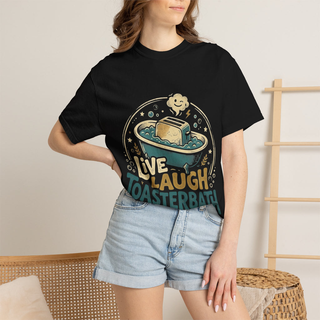 Live Laugh Toasterbath T-Shirt — Funny Retro Kitchen Graphic Tee