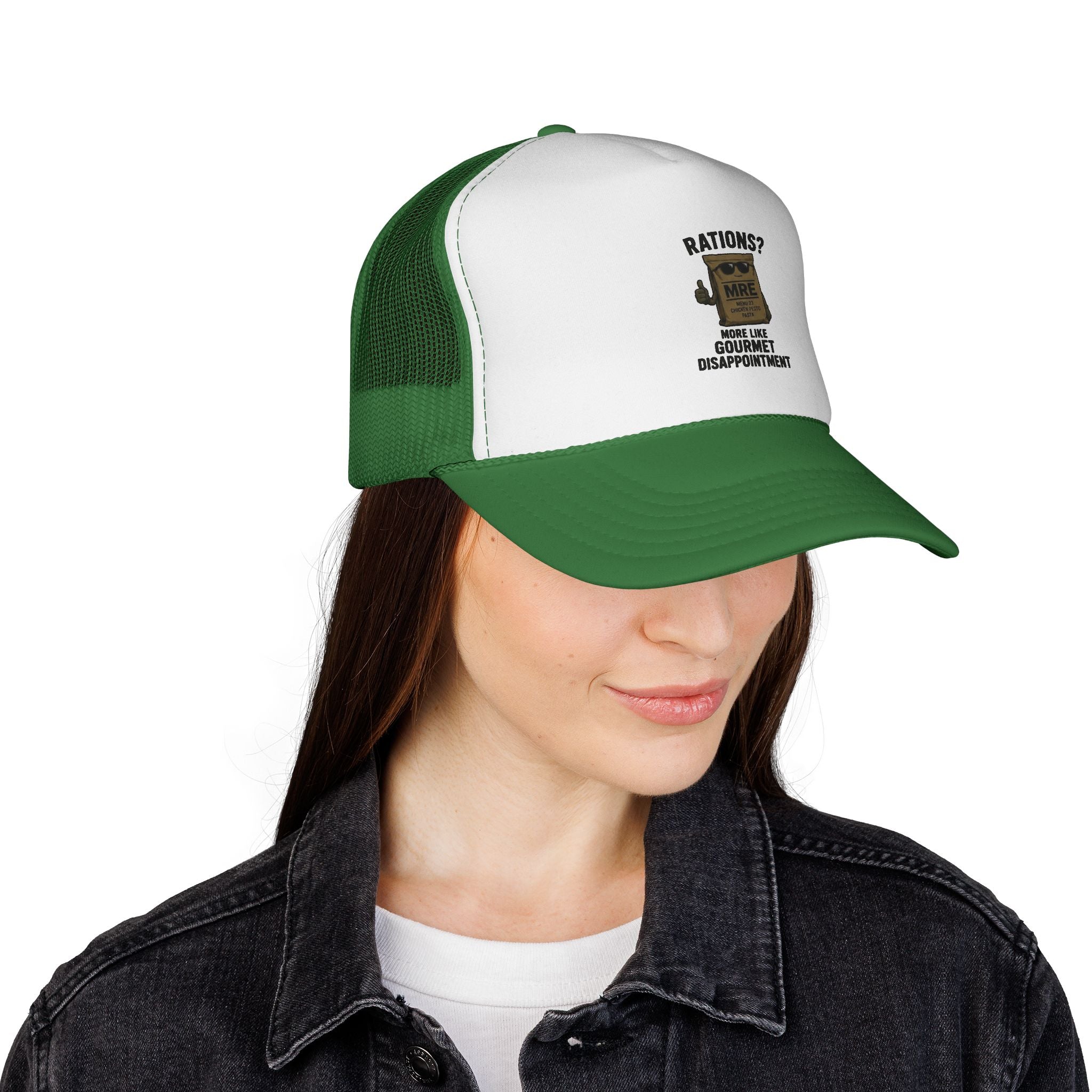 Trucker Hat — “Rations? More Like Gourmet Disappointment” Funny MRE Military Humor Cap