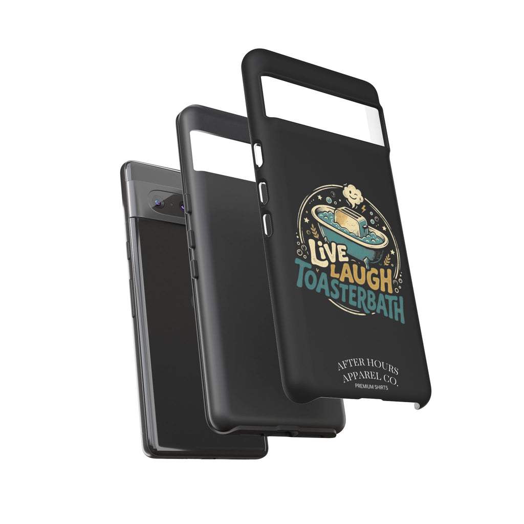 Live Laugh Toasterbath Phone Case — Cute Retro Butter in Bathtub Design