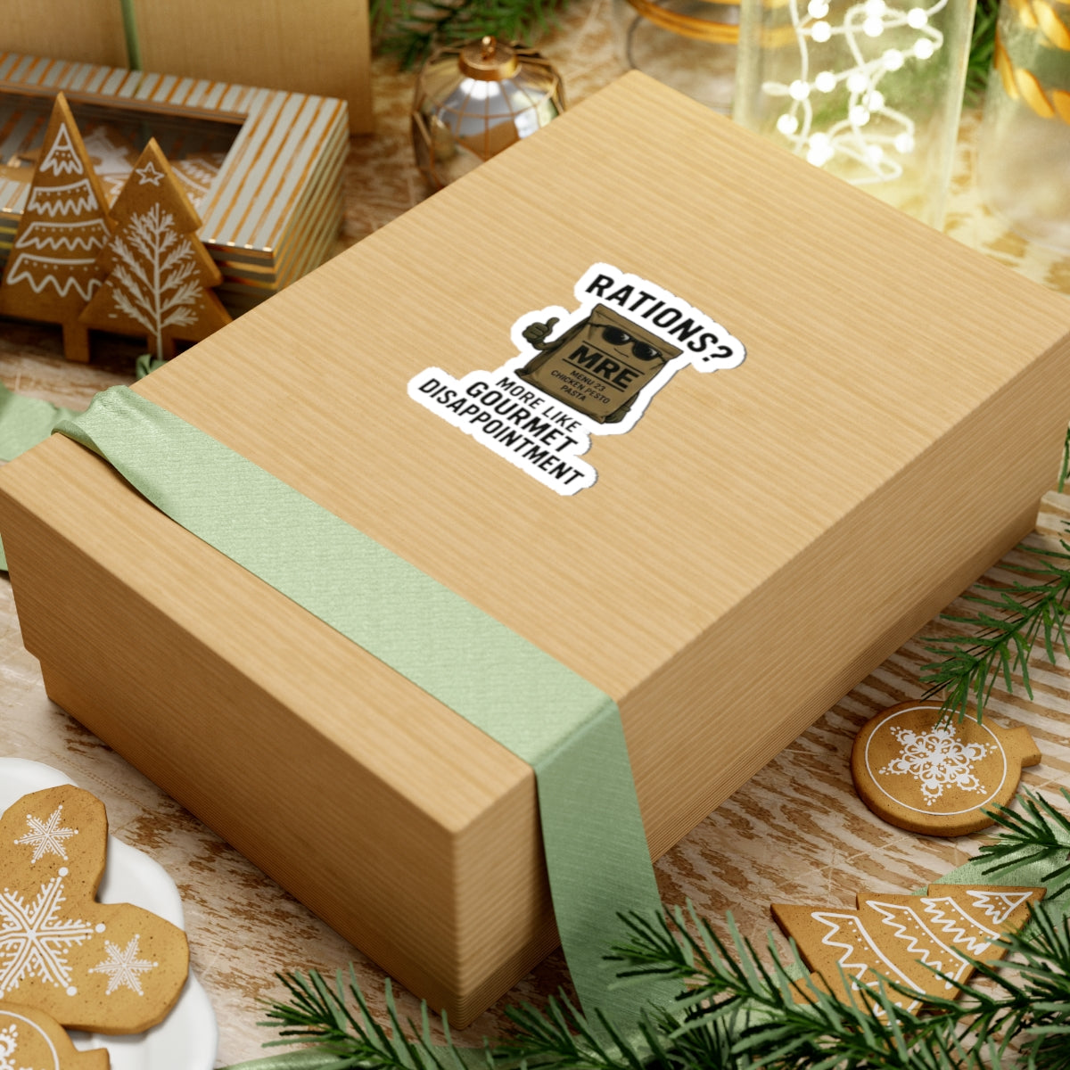 MRE 'Gourmet Disappointment' Kiss-Cut Sticker — Funny Military Rations Humor