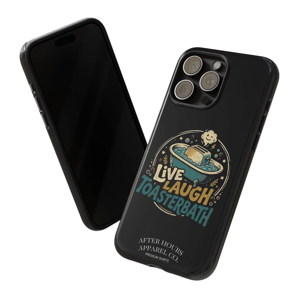 Live Laugh Toasterbath Phone Case — Cute Retro Butter in Bathtub Design