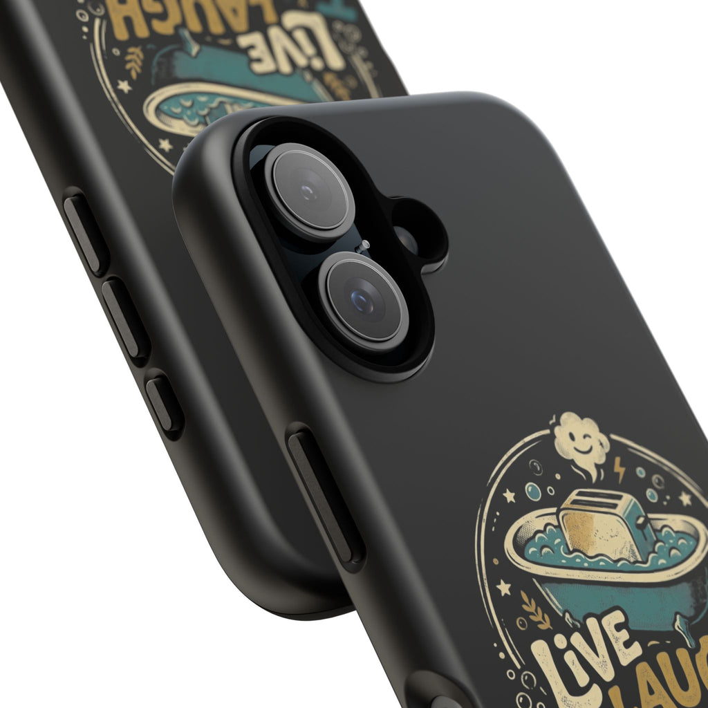 Live Laugh Toasterbath Phone Case — Cute Retro Butter in Bathtub Design