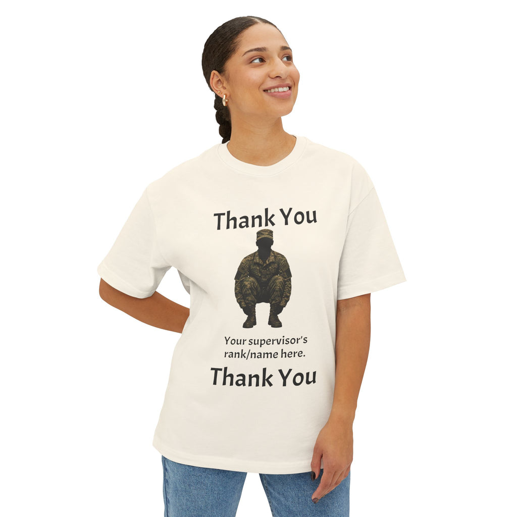 Military Tribute Tee — “Thank You” Personalized Supervisor Rank/Name