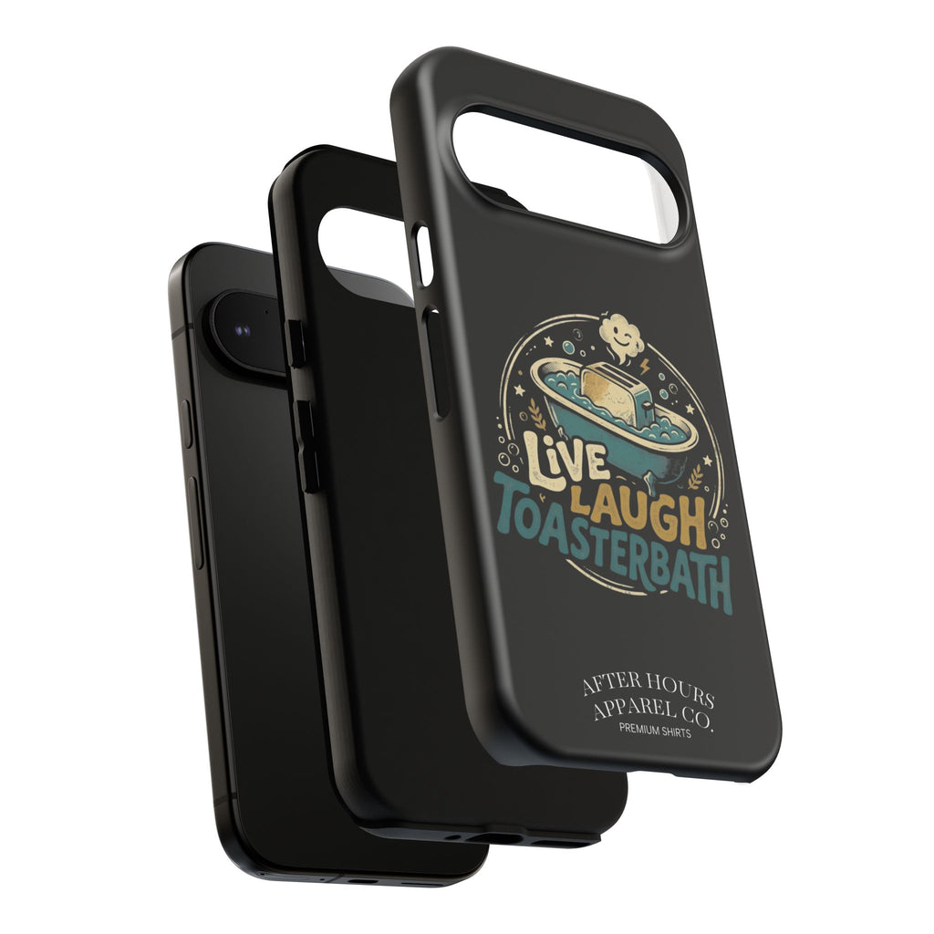 Live Laugh Toasterbath Phone Case — Cute Retro Butter in Bathtub Design