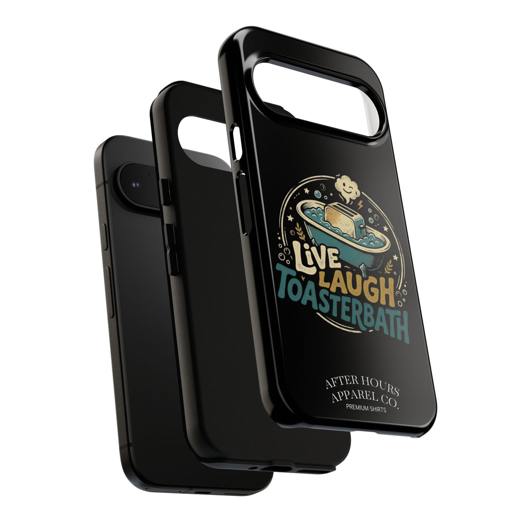 Live Laugh Toasterbath Phone Case — Cute Retro Butter in Bathtub Design