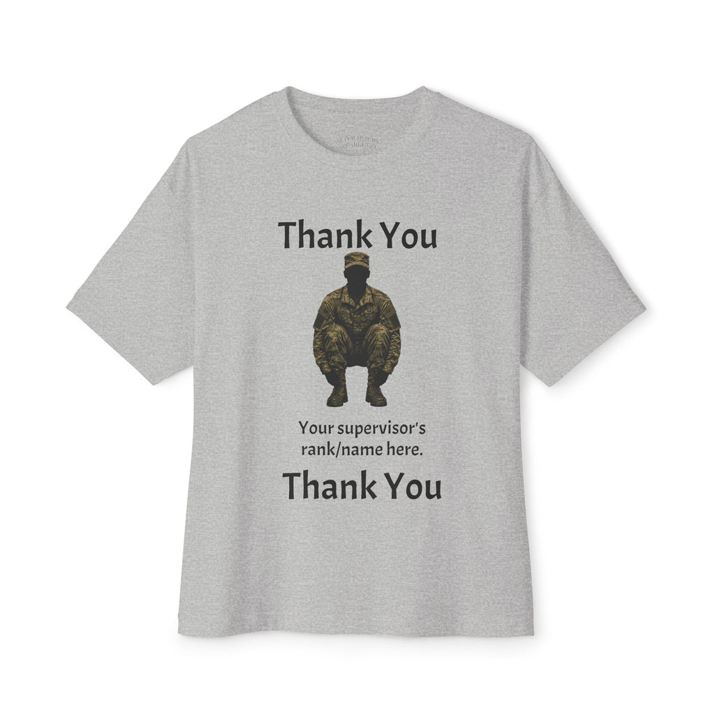 Military Tribute Tee — “Thank You” Personalized Supervisor Rank/Name
