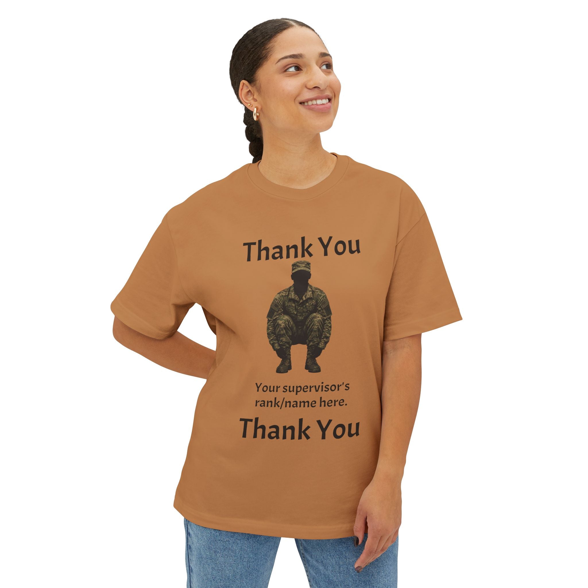 Military Tribute Tee — “Thank You” Personalized Supervisor Rank/Name