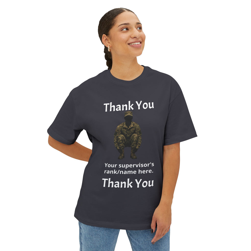 Military Tribute Tee — “Thank You” Personalized Supervisor Rank/Name