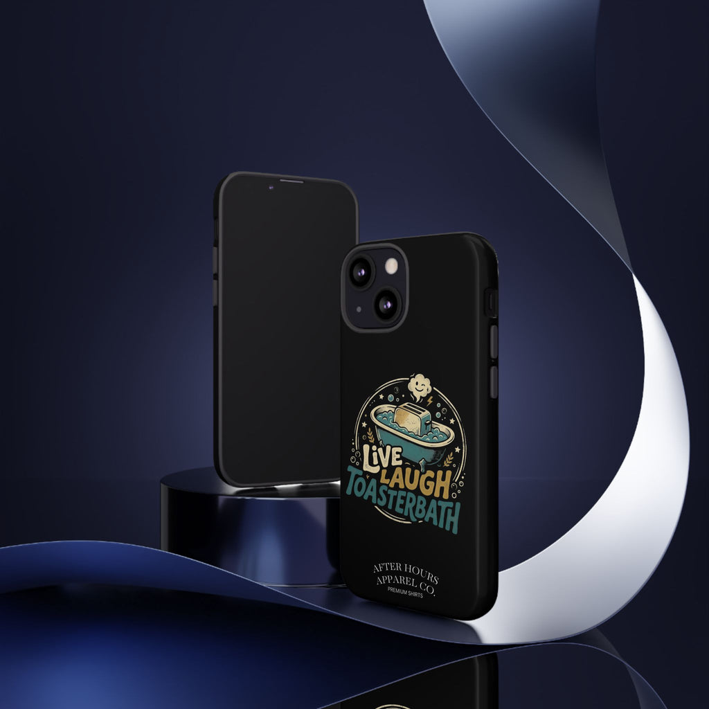 Live Laugh Toasterbath Phone Case — Cute Retro Butter in Bathtub Design