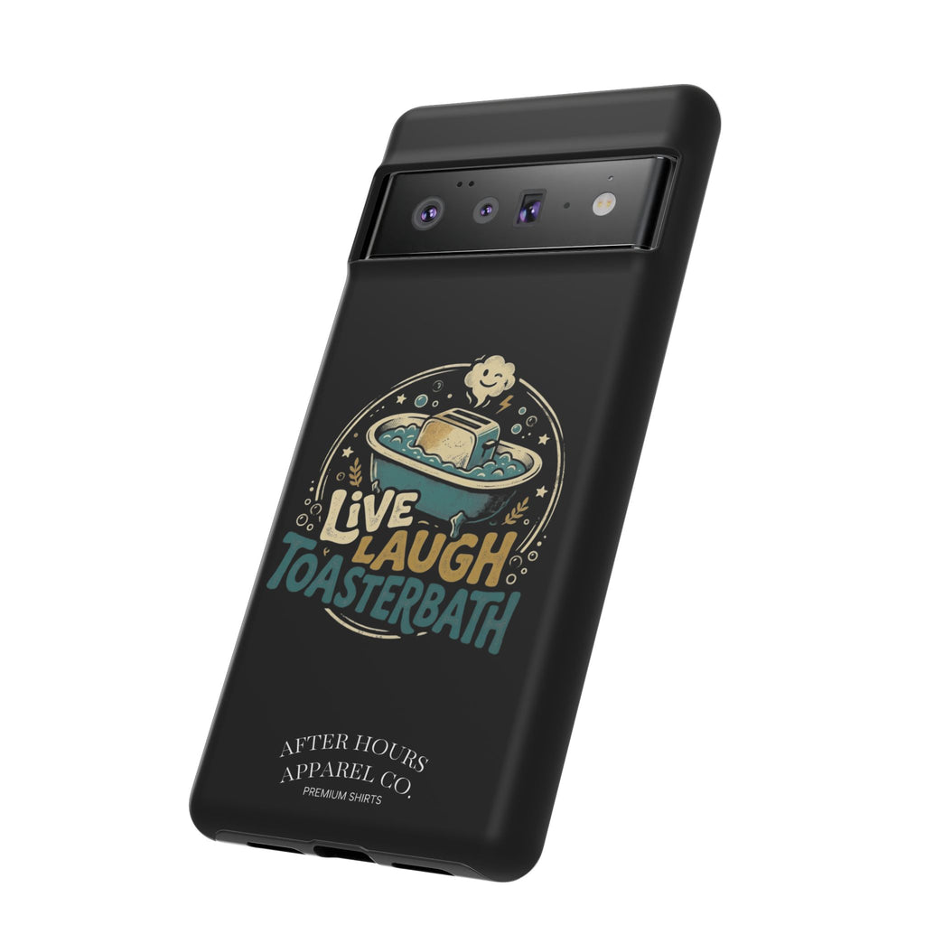 Live Laugh Toasterbath Phone Case — Cute Retro Butter in Bathtub Design
