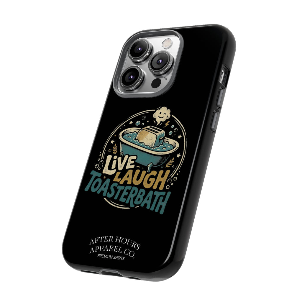 Live Laugh Toasterbath Phone Case — Cute Retro Butter in Bathtub Design