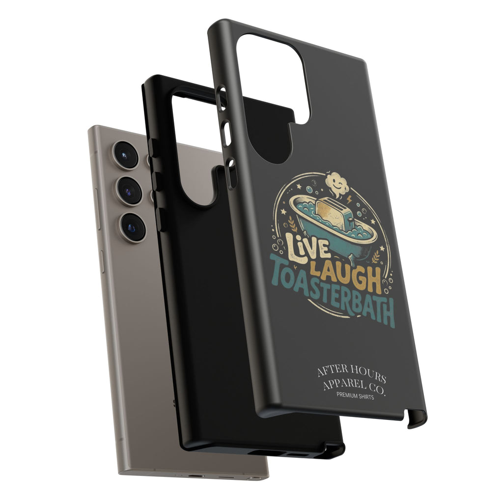 Live Laugh Toasterbath Phone Case — Cute Retro Butter in Bathtub Design